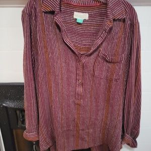 Slouchy Blouse Topstitch Detail - Anthropologie